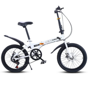 HANLUZHE Adult Folding Bicycle Mountain Bike 7 Speeds