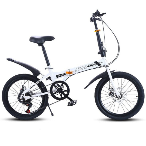 HANLUZHE Adult Folding Bicycle Mountain Bike 7 Speeds