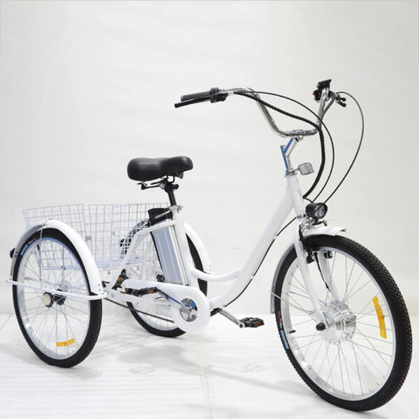24 Inch Assisted Electric Tricycle For Elderly 350W 36V Three-wheel