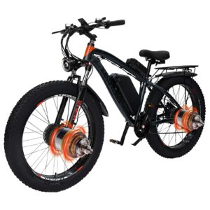 GUNAI Electric Bicycles 2000W Dual Motor 26Inch Fat Tire Adults Ebike 55km/h