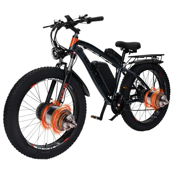 GUNAI Electric Bicycles 2000W Dual Motor 26Inch Fat Tire Adults Ebike 55km/h